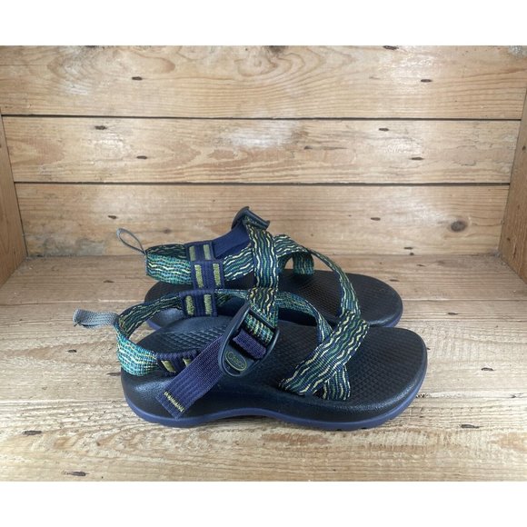 Chaco Shoes - CHACOS Womens’/Girls’ Z/1 Eco Tread Green Patterned Sandals Size 1